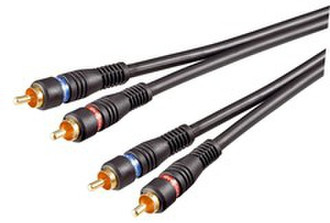 Ednet 2 x RCA - 2 x RCA 1.5m 2 x RCA 2 x RCA Black audio cable