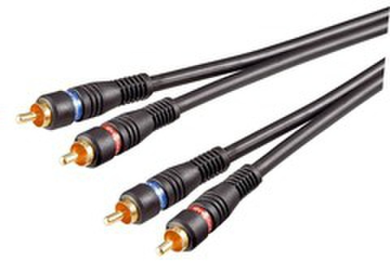 Ednet 2 x RCA - 2 x RCA 1.5m 2 x RCA 2 x RCA Black audio cable