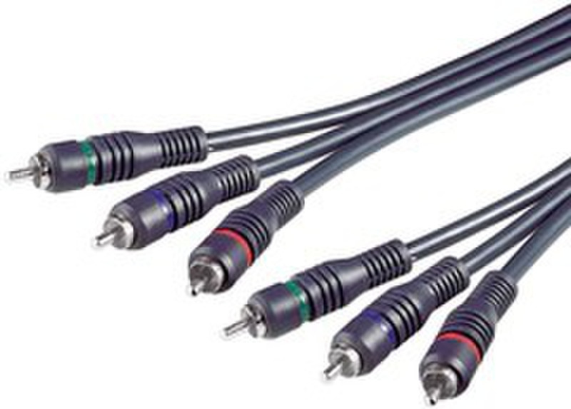 Ednet 3 x RCA - 3 x RCA, 2m 2m 3 x RCA 3 x RCA Black component (YPbPr) video cable