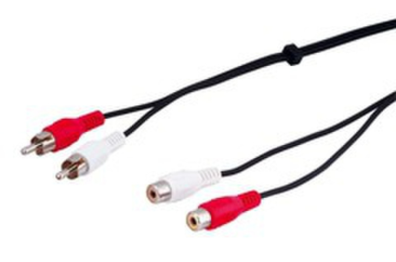 Ednet 2 x RCA (M) - 2 x RCA (F), 2.5m 2.5м 2 x RCA 2 x RCA аудио кабель