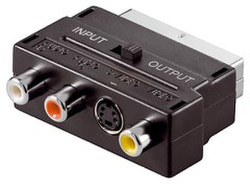Ednet Scart Adapter 3 x RCA + S-Video Scart Schwarz Kabelschnittstellen-/adapter