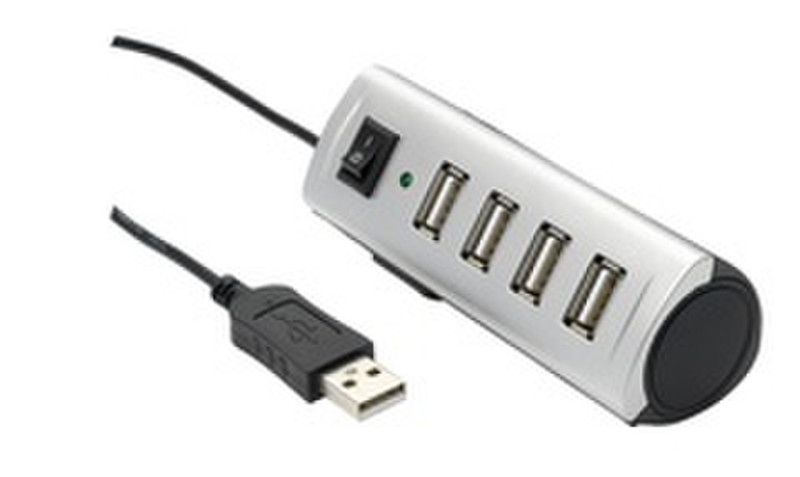 Ednet USB 2.0 HUB, 4 Port 480Мбит/с Черный, Белый хаб-разветвитель
