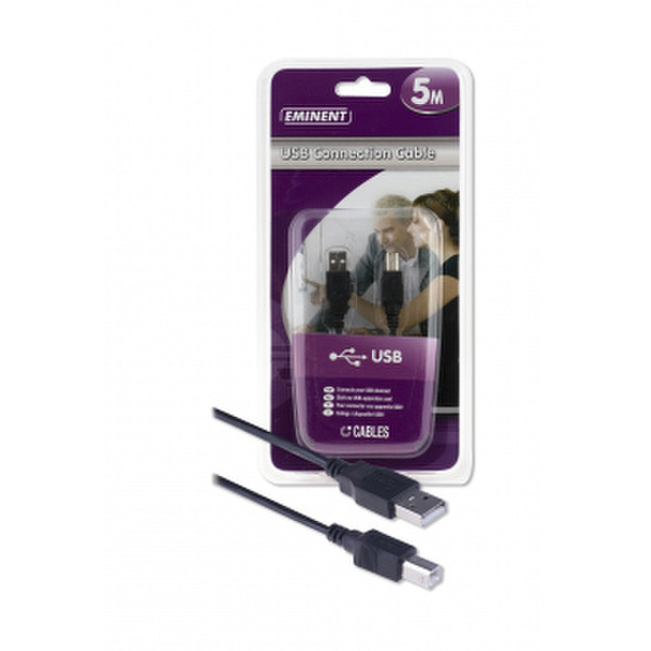 Eminent USB-Cable 5 m 5m USB A USB B Schwarz USB Kabel