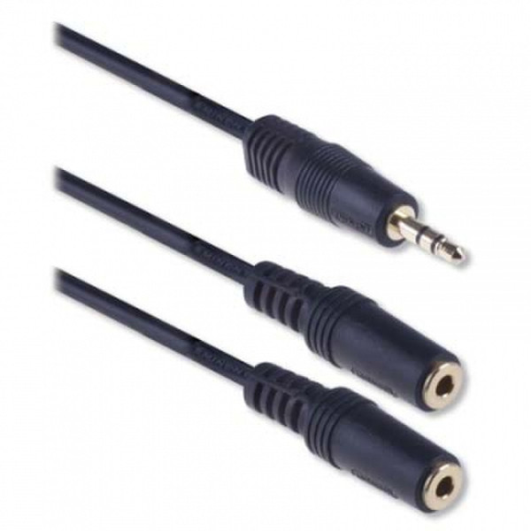 Eminent Portable Audio Splitter 0.05m 3.5mm 2 x 3.5mm Black audio cable