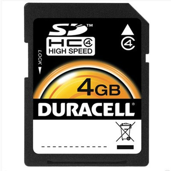 Duracell 4GB SDHC 4GB SDHC Class 4 memory card