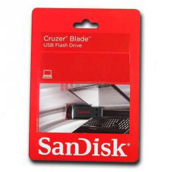 Sandisk Cruzer Blade 16GB 16ГБ USB 2.0 Тип -A Черный, Красный USB флеш накопитель