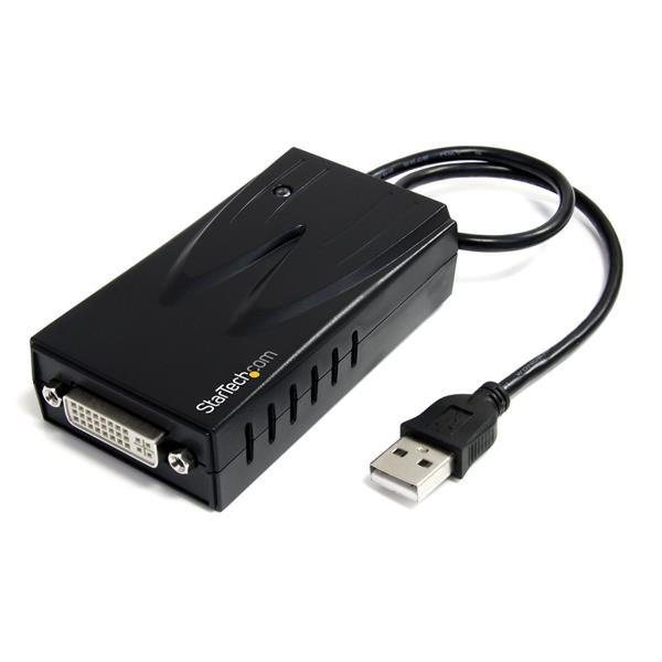 StarTech.com USB DVI External Dual or Multi Monitor Video Adapter DVI-I USB A M Черный кабельный разъем/переходник