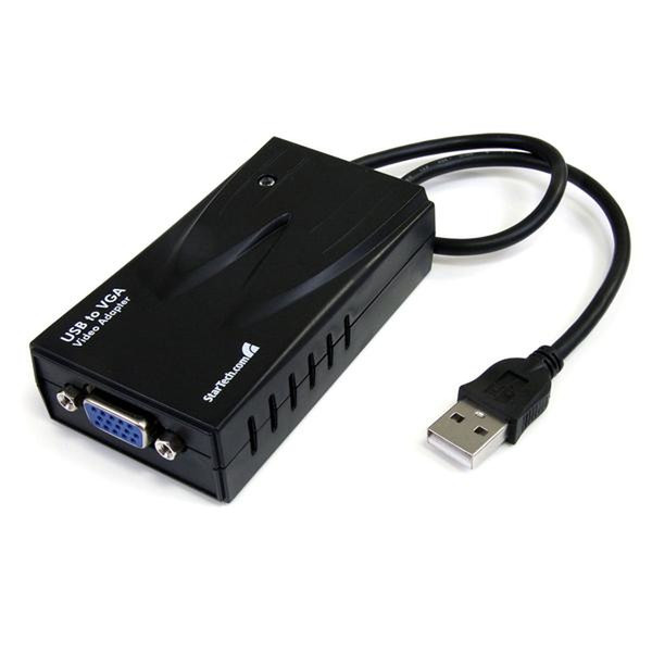 StarTech.com USB VGA External Dual/Multi Monitor Video Adapter DB15 FM USB A M Schwarz Kabelschnittstellen-/adapter