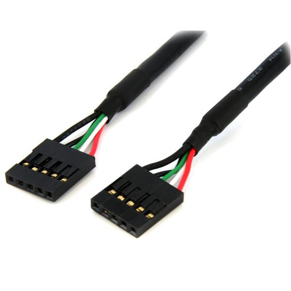 StarTech.com Cable Interno de 18 pulgadas al USB IDC de 5 pines del Cabezal de la Placa Base – H/H 4.572м Черный кабель USB