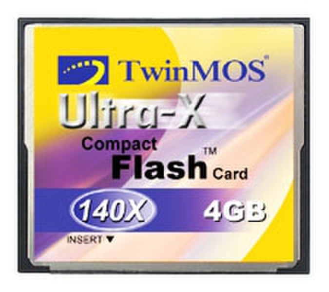 Twinmos Ultra-X CompactFlash™ Card - 140X 4GB CompactFlash memory card