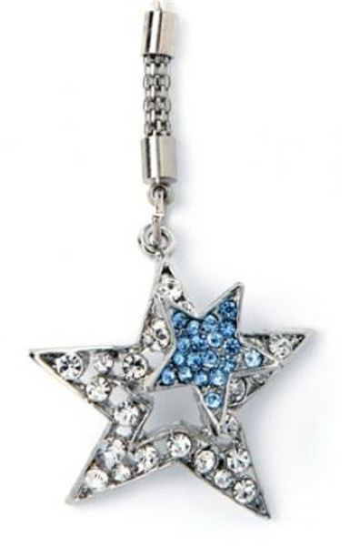 Tatch Big Crystal Star Синий, Cеребряный брелок для мобильного телефона