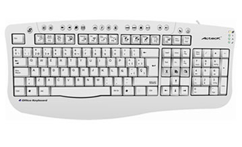 Acteck AT-9910XP PS/2 QWERTY White keyboard