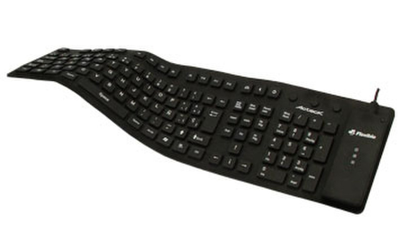 Acteck AT-FX3000 USB+PS/2 QWERTY Black keyboard
