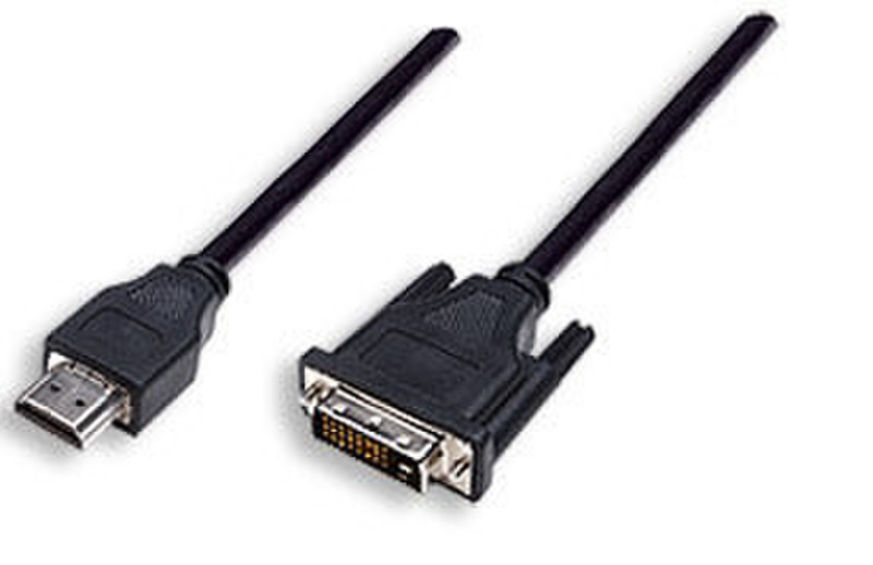 Manhattan 372503 1.8m HDMI DVI-D Black video cable adapter