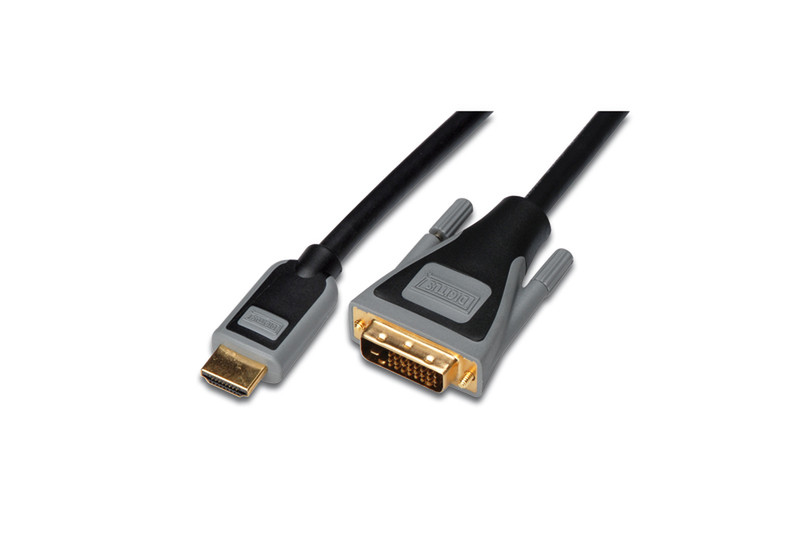 Digitus DB-229643 2м HDMI A 19p m DVI-D (24+1) m Черный кабель последовательной связи