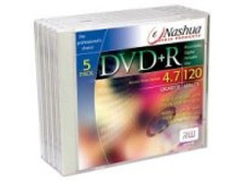 Nashua 5-pack DVD+R, jewelcase 120min./4.7GB, 16x 4.7GB DVD-R 5pc(s)