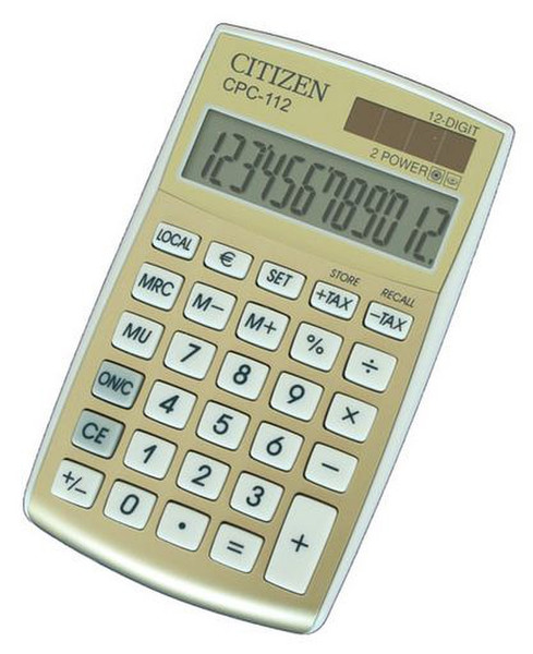 Citizen CPC-112 champagne, blister Pocket Basic calculator Gold