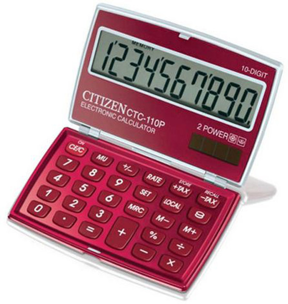 Citizen CTC-110 burgundy, blister Карман Basic calculator Красный