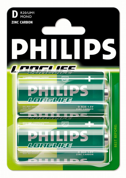 Philips Longlife D Battery 1.5В батарейки