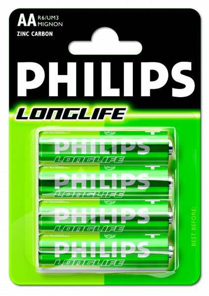 Philips LongLife battery AA/R6 1.5В батарейки