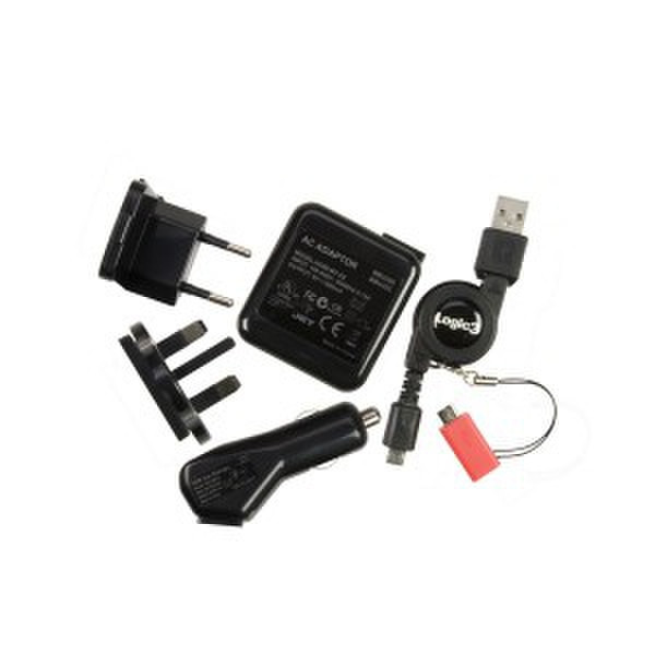 Logic3 BlackBerry 3-in-1 Power Kit Black power adapter/inverter