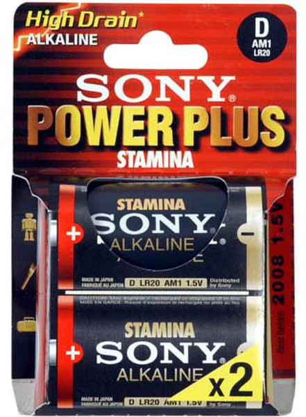 Sony Stamina Power Plus Batteries - Size D / LR20 Щелочной 1.5В батарейки