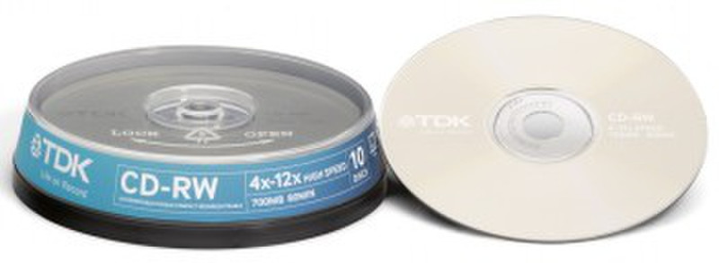 TDK T19512 CD-RW 700МБ 10шт чистые CD
