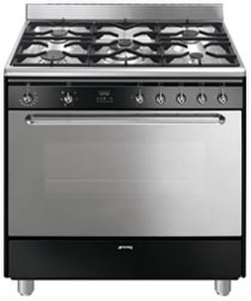 Smeg CG90N Eingebaut Gaskochfeld B Schwarz Küchenherd