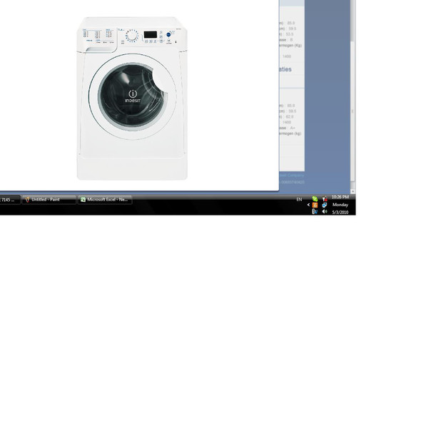 Indesit PWE7145W Отдельностоящий Фронтальная загрузка 7кг 1400об/мин Белый стиральная машина