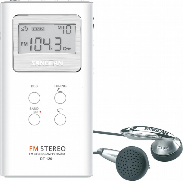 Sangean DT-120 Pocket Radio Персональный Цифровой Cеребряный радиоприемник