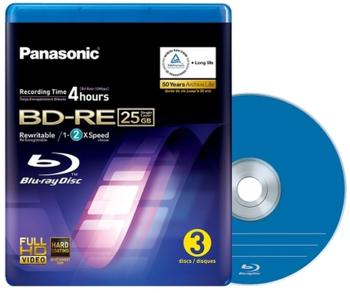 Panasonic LM-BEU25AE3 25GB BD-RE 3pc(s)