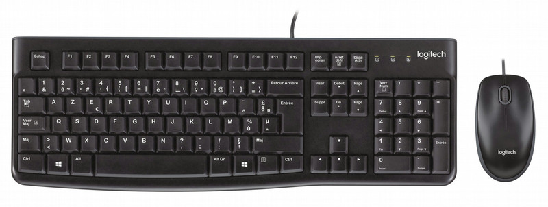 Logitech Desktop MK120, US USB QWERTY US International Черный клавиатура