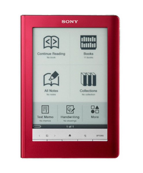 Sony PRS-600 6Zoll Touchscreen 0.5GB Rot eBook-Reader