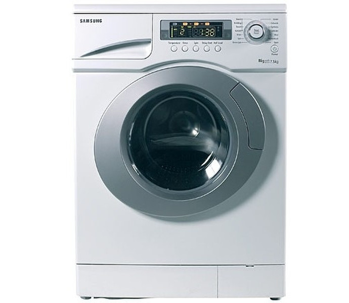 Samsung Q1457VGW Washing machine Отдельностоящий Фронтальная загрузка 7.5кг 400об/мин A+ Cеребряный, Белый стиральная машина