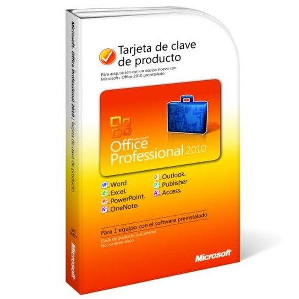 Microsoft Office Professional 2010, PKC, ES 1Benutzer Spanisch