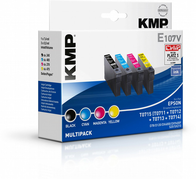 KMP E107V Black,Cyan,Magenta,Yellow ink cartridge