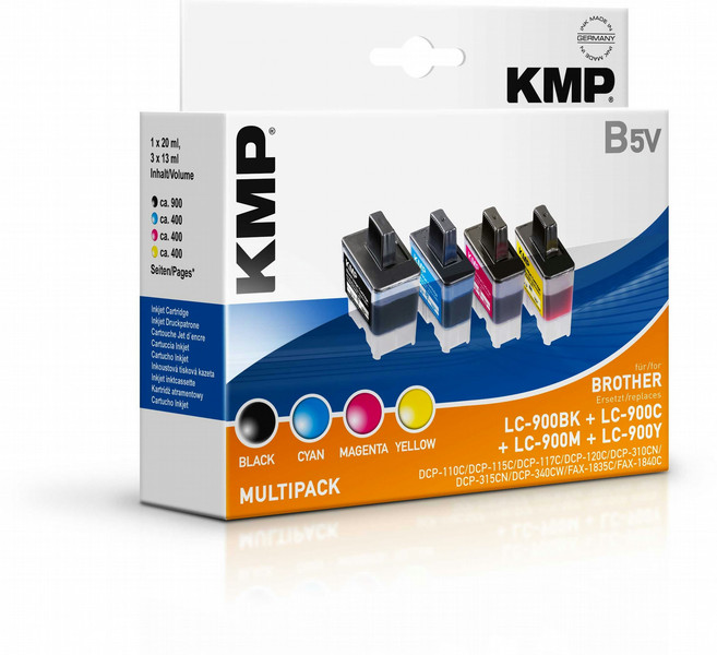 KMP B5V Schwarz, Gelb Tintenpatrone