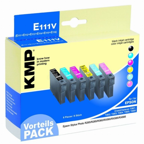 KMP E111V Black,Cyan,Magenta,Photo cyan,Photo magenta,Yellow ink cartridge