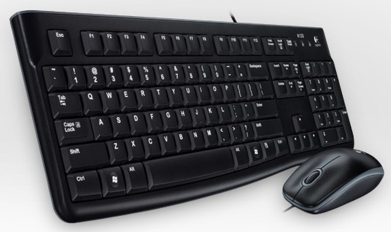 Logitech Desktop MK120, HU USB QWERTY Венгерский Черный клавиатура