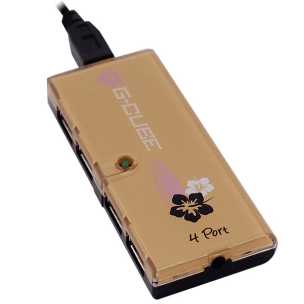 G-Cube GUA-54GA 480Мбит/с Черный, Золотой хаб-разветвитель