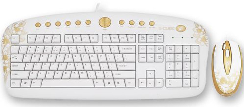 G-Cube GKSA-2803SR USB QWERTZ Белый клавиатура
