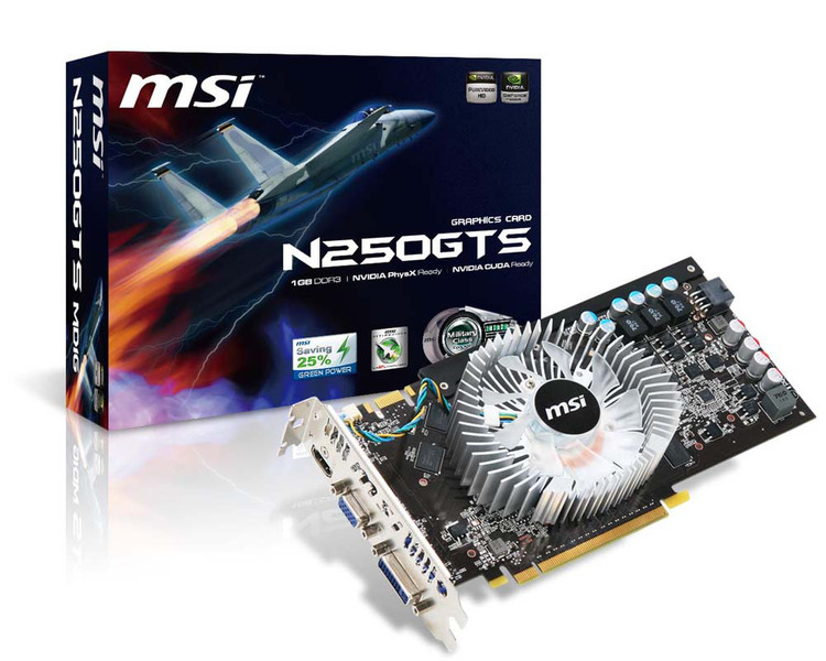 MSI N250GTS-MD1G GeForce GTS 250 1GB GDDR3 graphics card