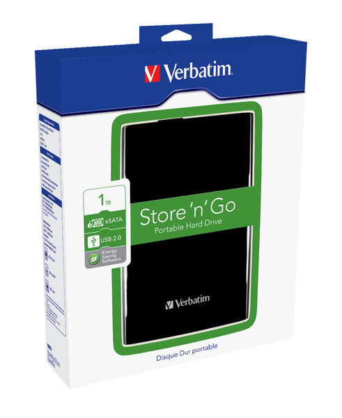 Verbatim Store 'n' Go 2.0 1000GB Schwarz Externe Festplatte