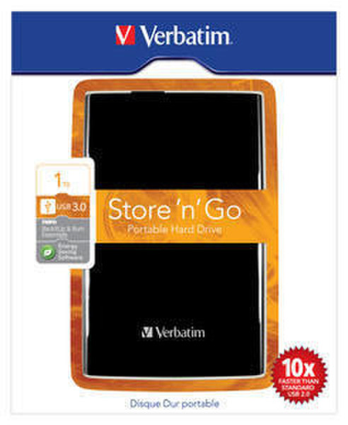 Verbatim Store 'n' Go 1TB USB Type-A 3.0 (3.1 Gen 1) 1000ГБ Черный внешний жесткий диск