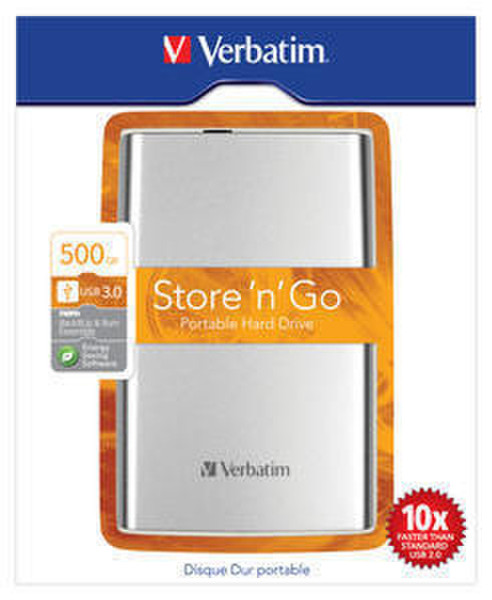 Verbatim Store 'n' Go USB 3.0 Portable Hard Drive 500GB USB Type-A 3.0 (3.1 Gen 1) 500GB White external hard drive