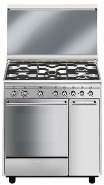 Smeg CX81MT Freestanding Gas hob B Stainless steel cooker