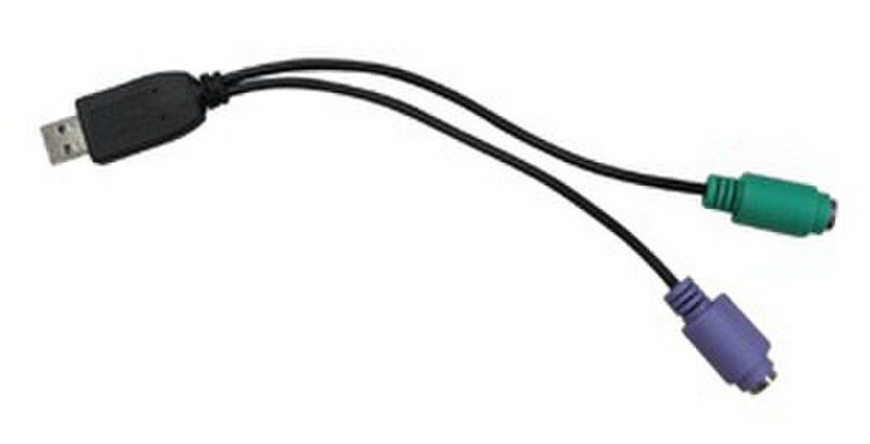 Siig USB/PS2 Adapter USB M PS/2 FM Черный кабельный разъем/переходник