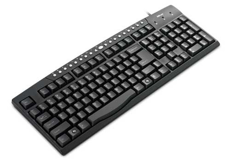 Trust Multimedia Keyboard FR USB+PS/2 QWERTY Черный клавиатура