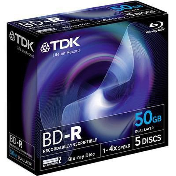 TDK T78058 50ГБ BD-R 5шт чистые Blu-ray диски