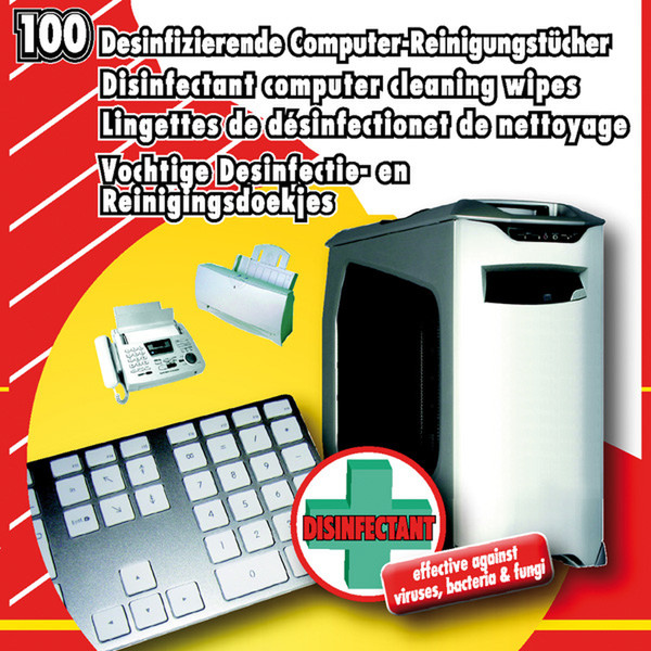 ROLINE Desinfizierende Computer-Reinigungstücher (100 Stück)